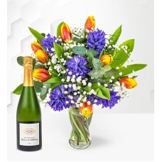 Hyacinth & Tulips With Champagne (Standard)