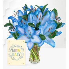 Ocean Lilies with New Baby Card (Standard)