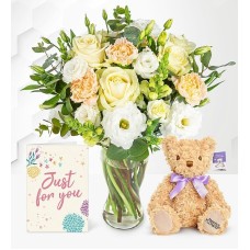 Ivory Harmony with Teddy & Card (Standard)