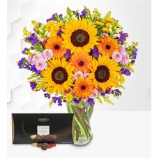 Brilliant Sunshine Bouquet with Chocolates (Standard)