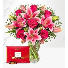 Rose & Lily with Chocolates (Standard)