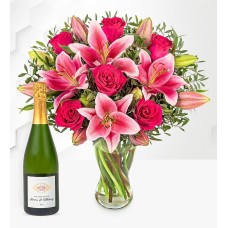 Rose and Lily With Champagne (Standard)