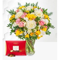 Rose and Freesia with Chocolates (Standard)