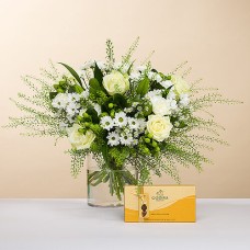 Simply White Bouquet & Godiva Chocolates