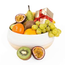 Fruit & Leonidas Chocolates Bamboo Bowl