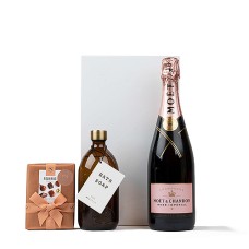 Moet Rose Champagne , Wellmark Bathsoap & Neuhaus Chocolates