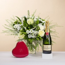 Simply White & Champagne Moet & Chandon and Chocolates