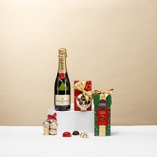 Luxury Moet & Chandon Champagne Gift with Corne Port-Royal Chocolates