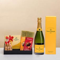Godiva Iconic Chocolate Gift Tray with Veuve Clicquot