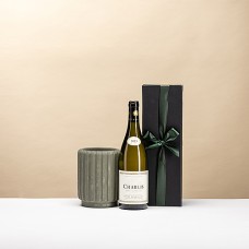 Dentelles Wine Cooler - Olive with Wine Bottle in Giftbox