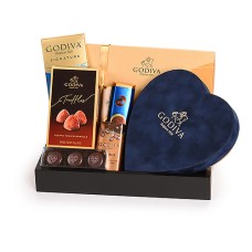 Godiva Gift Tray with Blue Velvet Heart