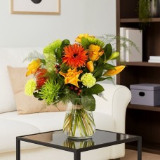 Bouquet "Mixed orange flowers" (Small)