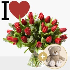 Bouquet Hugs & Kisses "Red tulips" (Small)