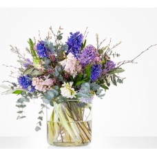 Bouquet Beautiful Hyacints + vase (large)