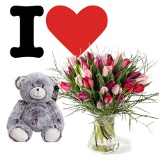 Bouquet Hugs & Kisses "mixed tulips" (Small)