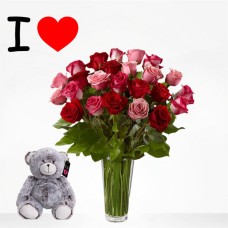 Hugs & Kisses bouquet "Mixed roses"♥ (12 Roses.)