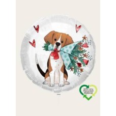 Balloon Dog With Hearts and Flowers White Eco