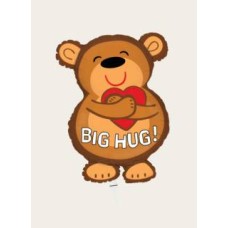 Balloon Teddy Bear Heart Brown Red