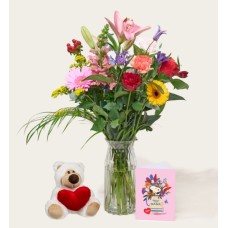 Bouquet of Flowers Amalia with Bear Heart