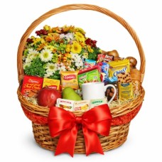 Breakfast Basket with Flowers
