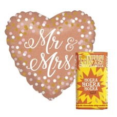 Mr & Mrs Balloon in rose gold | Tony's Chocolonely Hooray, Hooray, Hooray! 185g