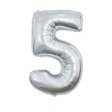 Balloon | XL | Number 5 | Silver