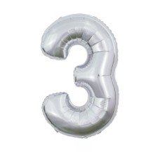 Balloon | XL | Number 3 | Silver