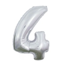 Balloon | XL | Number 4 | Silver