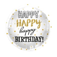 Balloon | Happy Birthday | Gold and dots