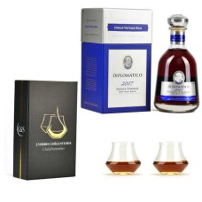 Single Vintage Diplomatico 43% and 2 glasses assortment