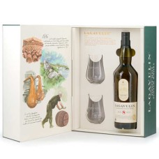 Lagavulin 8 YO Single Malt Whisky 43% with 2 Glasses