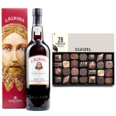 Red Port Ferreira Tawny and box of Michel Cluizel chocolate