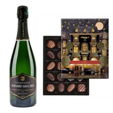 Assortment of Maxim's chocolate box and Gaucher Reserve Brut Champagne