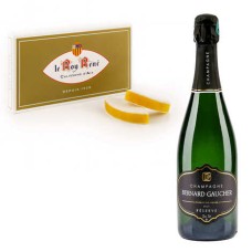 Assortment box of 6 calissons d'Aix Roy Rene and Champagne Gaucher Reserve Brut