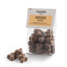 Bag of Cluizel milk chocolate-coated marshmallow bears (135g bag)