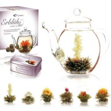 Teapot and Abloom Black Tea Flowers Gift Set