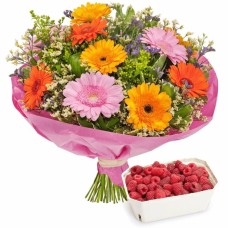 Joyful bouquet with raspberries (Small)