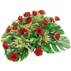 Funeral spray of red roses (Small)