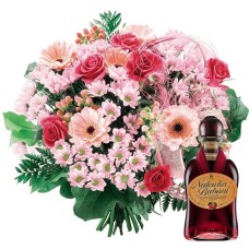 Bouquet for grandparents with cherry liqueur (Small)