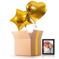 Gold balloons with a photo