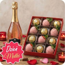 Chocolate-covered strawberries with Ferrero Rosher and Prosecco