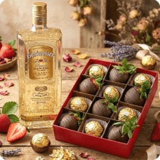 Dark and Gold in Dark Chocolate with Ferrero Rocher + Goldwasser