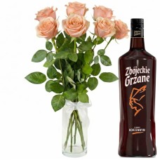 7 tea roses with mulled wine