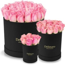 Pink roses in a black box (Small)