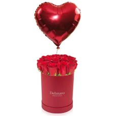 Red flowerbox with balloon (Small)