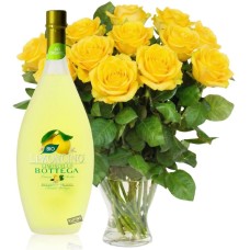 12 yellow roses with Limoncino