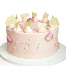 Pink Heart Sprinkle Cake (Small (6" Diameter))