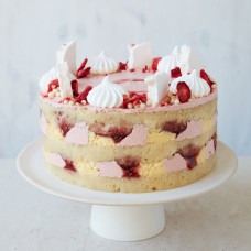 Strawberry Eat-On Mess Cake (Small (6" Diameter))