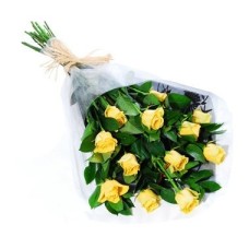 One Dozen Yellow Roses Bouquet