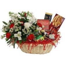 Gourmet basket and flowers